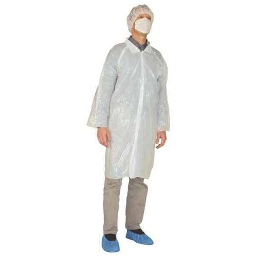 SACHET DE 10 BLOUSES VISITEURS POLYETHYLENE COAT UNIQUE - 41214