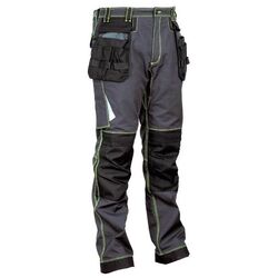PANTALONS DE TRAVAIL MULTI POCHE ELASTHANNE C/P GONDOMAR ANTHRACITE/NOIR/VERT
