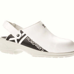 SABOT NON SECURITE CUIR AVEC BRIDE EN20347 NAVIKSON EVO BLANC