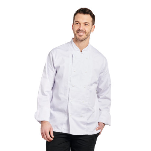 VESTE CUISINE MANCHES LONGUES PRESSIONS 65 % POLYESTER / 35 % COTON 260 G - 16BP