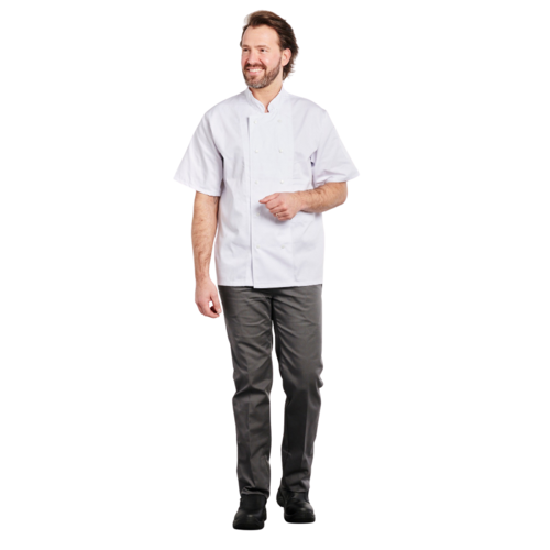 VESTE CUISINE MANCHES COURTES PRESSIONS 65 % POLYESTER / 35 % COTON 240 G - 17B