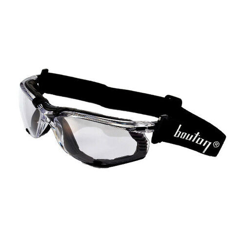 LUNETTE DE SECURITE INCOLORE AVEC INSERT DE PROTECTION POUSSI&Egrave;RE + CORDON ELASTIQUE - 250-88-0120