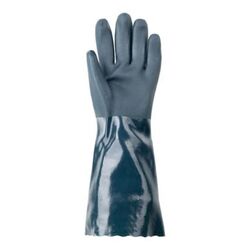 GANTS DE TRAVAIL DOUBLE ENDUCTION COTON PVC VERT GRAIN&Eacute;E LONGUEUR 40CM - MO3740