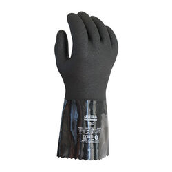 GANT DE TRAVAIL PVC TRIPLE INDUCTION ANTISTATIQUE LONGUEUR 30 CM NOIR - 5683