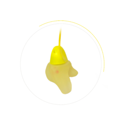 KIT EVOLUTION BOUCHON MOUL&Eacute; + AILETTES ANTI BRUIT EN SILICONE V2 EARPRO POIGN&Eacute;E 25 AI JAUNE - 9UET25AIJ