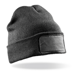 BONNET DOUBLE TRICOT AVEC PATCH 100% POLYACRYLIQUE 340GRS - RC027 AUCH