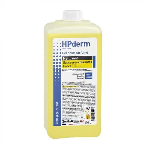 GEL NETTOYANT DOUX FORCE 1 - MAINS ET CORPS - TRAIT JAUNE FLACON 1 L
