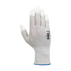 GANTS DE TRAVAIL NYLON ET FIBRE DE CARBONE SANS COUTURE AVEC ENDUCTION PU ET PICOTS PVC - TKE03