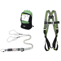 KIT CHARPENTE M&Eacute;TALLIQUE ET FL&Egrave;CHE DE GRUE AVEC HARNAIS ET LONGE FOURCHE EN CORDE TRESSEE AVEC ABSORBEUR D'ENERGIE - FA8000500