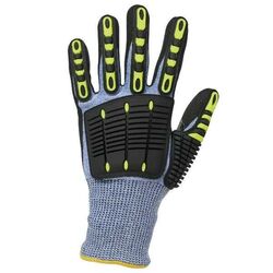 GANTS DE TRAVAIL PROTECTION CONTRE LES COUPURES CHOCS ET &Eacute;CRASEMENT HPPE FIBRE D'ACIER BASALT POLYESTER ET ELASTHANNE - WKP710