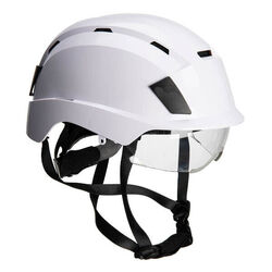 CASQUE MONTEUR AVEC LUNETTE INTEGREE + JUGULAIRE 4 POINTS - PS80